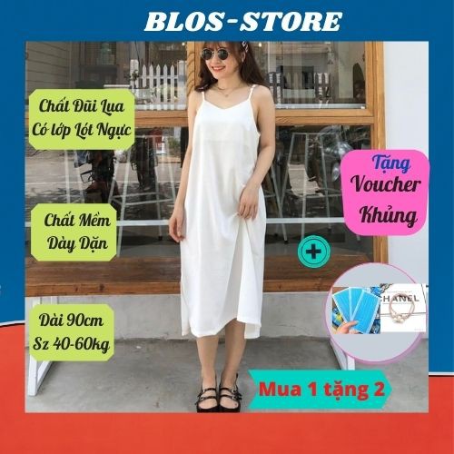 Váy Dáng Dài🍀FRRESHIP🍀Váy 2 Dây Suông Dài Basic Đơn Giản