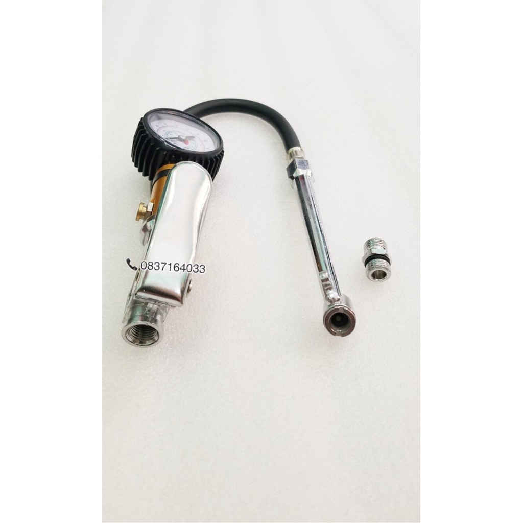 Tay Bơm Lốp Xe Ô Tô, Xe Máy Có Đồng Hồ Đo Áp Suất Có Nút Xả Khí Hàng Luxtop