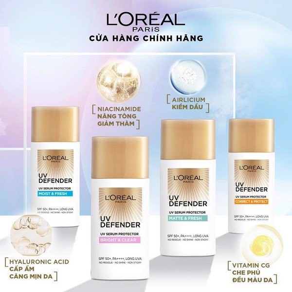 Kem Chống Nắng Loreal Paris Mịn Nhẹ 50ml UV Defender SPF 50+ PA ++++