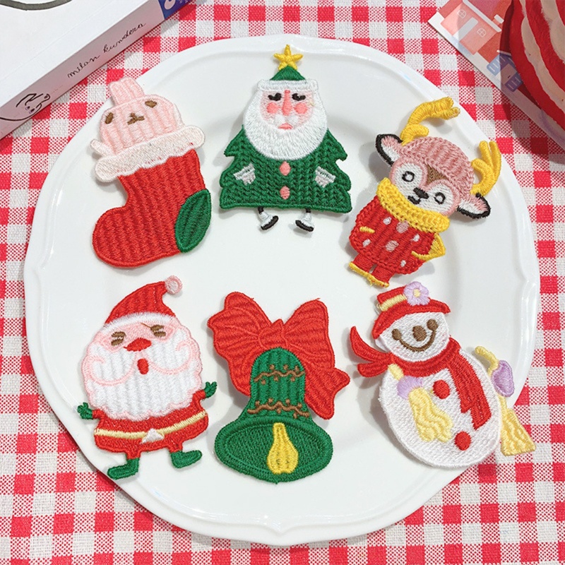 Kẹp Tóc Vải Dệt Kim Chủ Đề Giáng Sinh Đáng Yêu