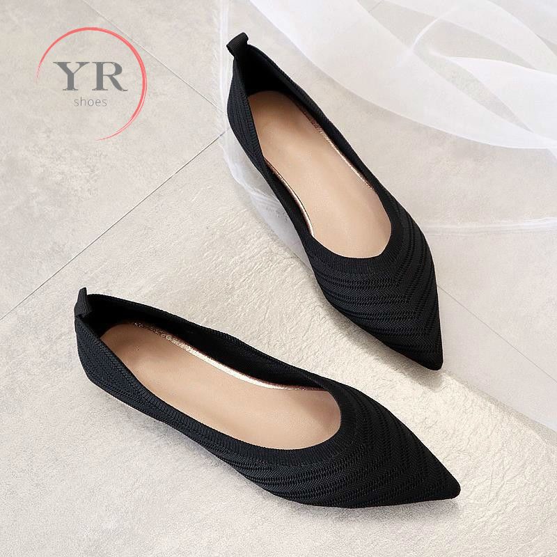 Giày Búp Bê Nữ Mũi Nhọn Thoải Mái Plus Size 35-43