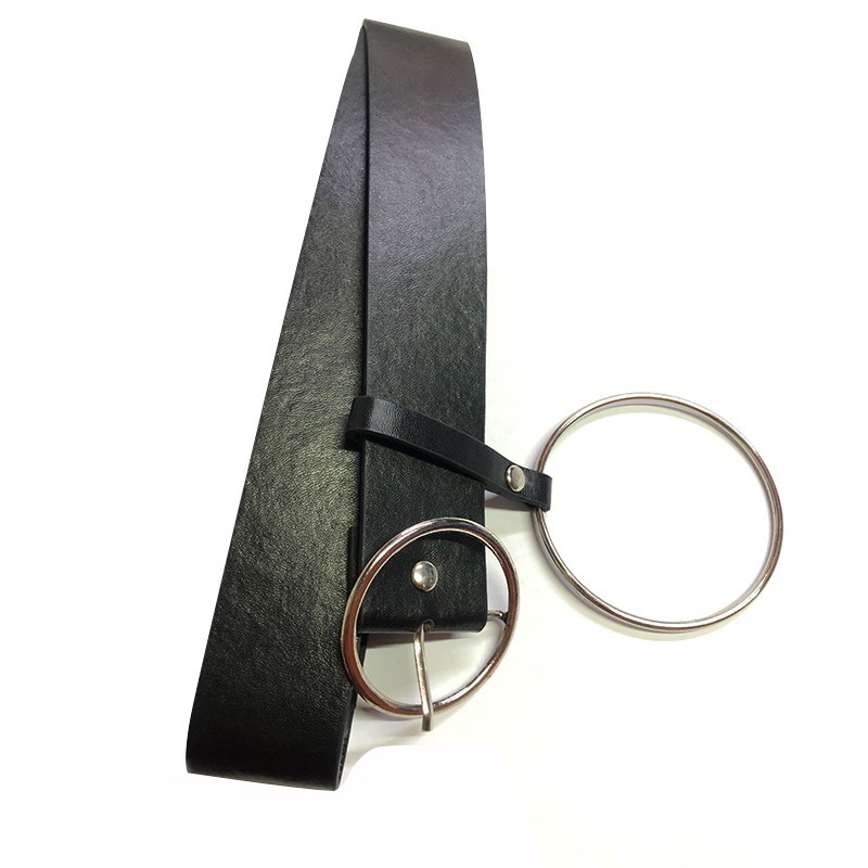 Thắt Lưng Da PU Màu Đen Thời Trang Hàn Quốc Cho Nữ