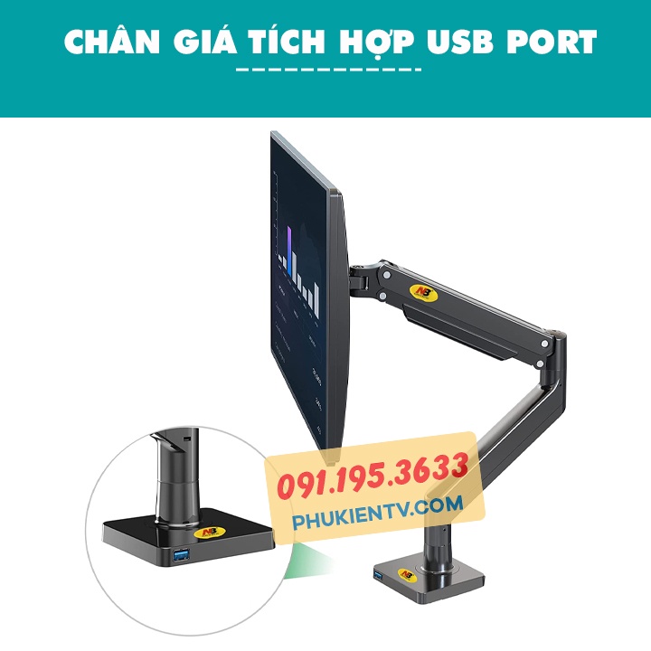 Giá treo màn hình NB G40 22 - 40 Inch - Giá đỡ màn hình chịu lực lớn [ Arm cao cấp hơn NB F100A - Human motion T7 ]