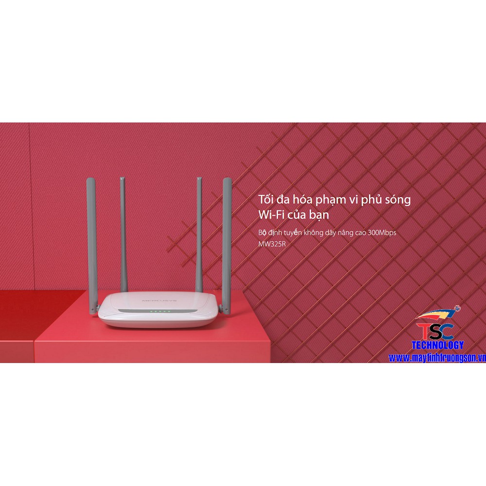 Bộ Phát Wifi MERCUSYS MW325R Không Dây Tốc Độ Cao Chuẩn N 300Mbps