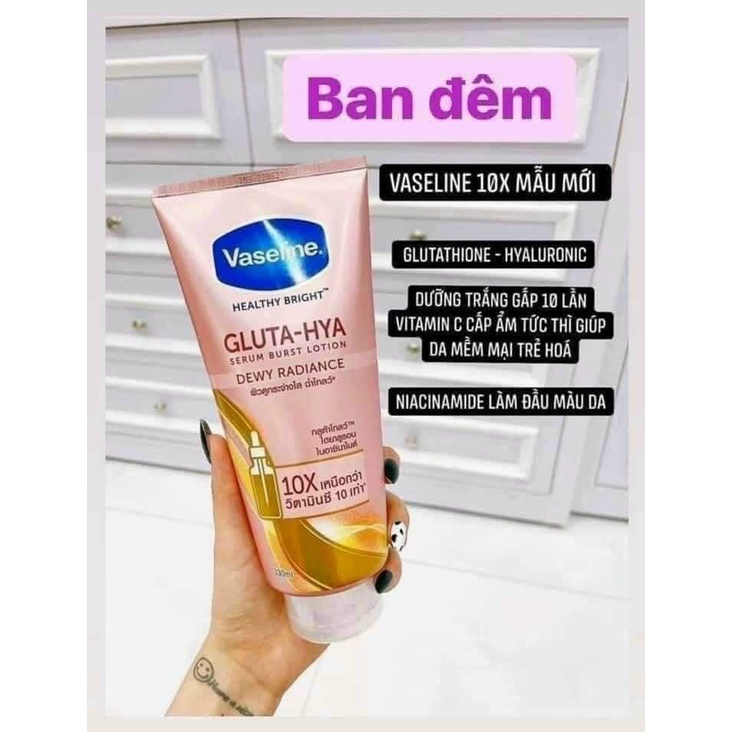 [Mẫu mới 2021] DƯỠNG THỂ VASELINE 10X SERUM GLUTA - HYA mới nhất 2021 Nội địa Thái (Tuýp lớn 320ml) 4.9