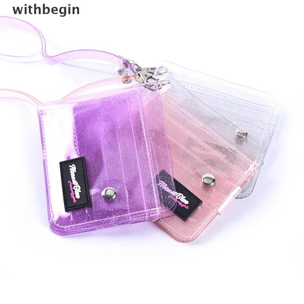 Ví đựng thẻ tiền dáng ngắn mini bằng PVC trong suốt thời trang dành cho nữ