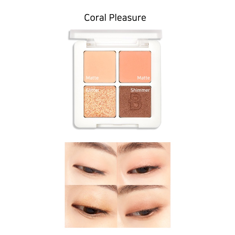 BẢNG PHẤN MẮT 4 Ô MÀU LẤP LÁNH SIÊU XINH BERRISOM REAL ME EYE PALETTE CHÍNH HÃNG - 9953