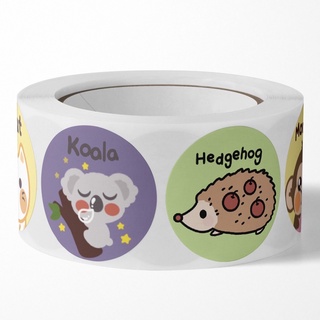 Cuộn 500 nhãn dán sticker hình con vật size 2.5cm