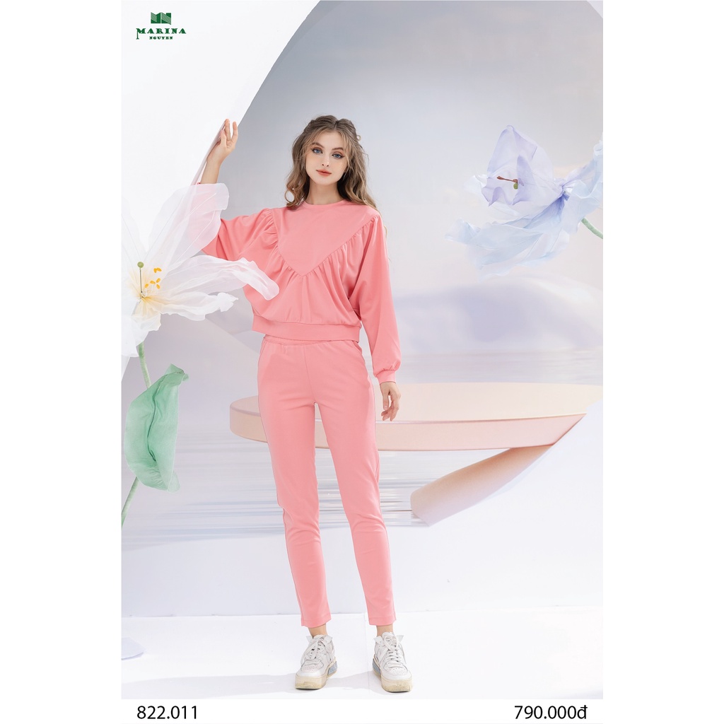 Bộ Đồ Thu Đông Nữ MARINA NGUYỄN Thiết Kế Dài Tay, Kiểu Dáng Trẻ Trung, Chất Liệu Cotton Lụa Mềm Mịn - 822011