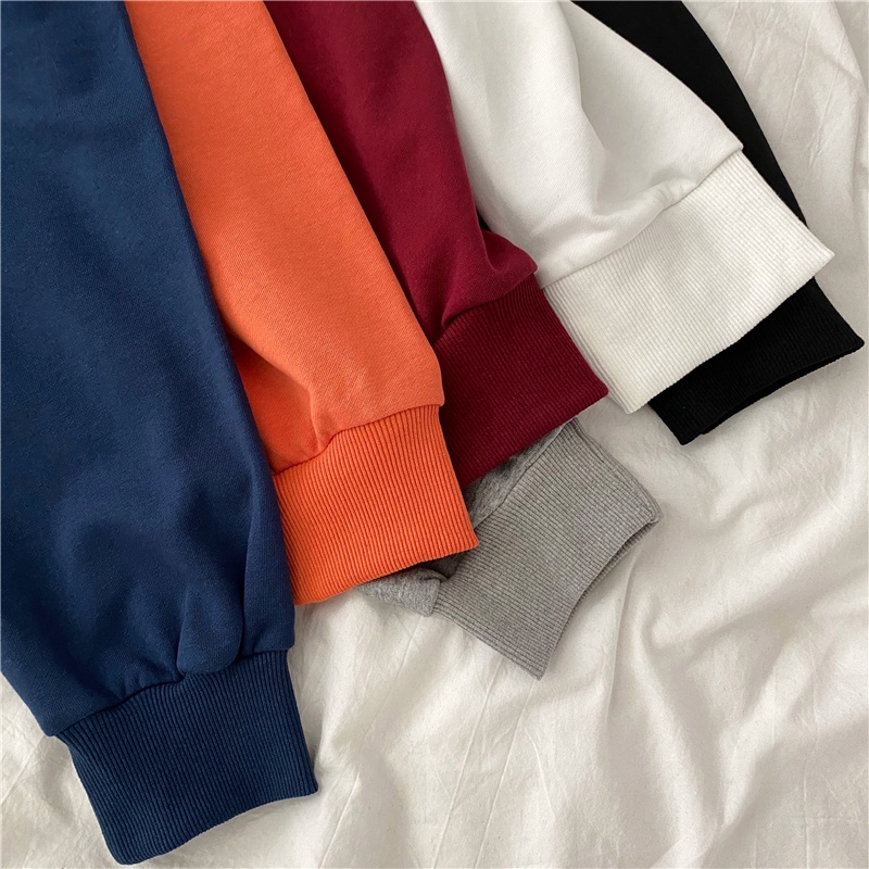 SUXI Áo Hoodie Nữ Dáng Rộng In Chữ Phong Cách Hàn Quốc Mới