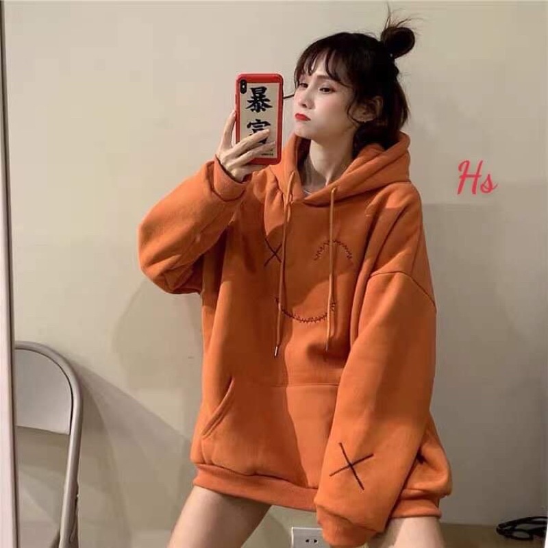 Áo nỉ mũ cam mắt X HS6