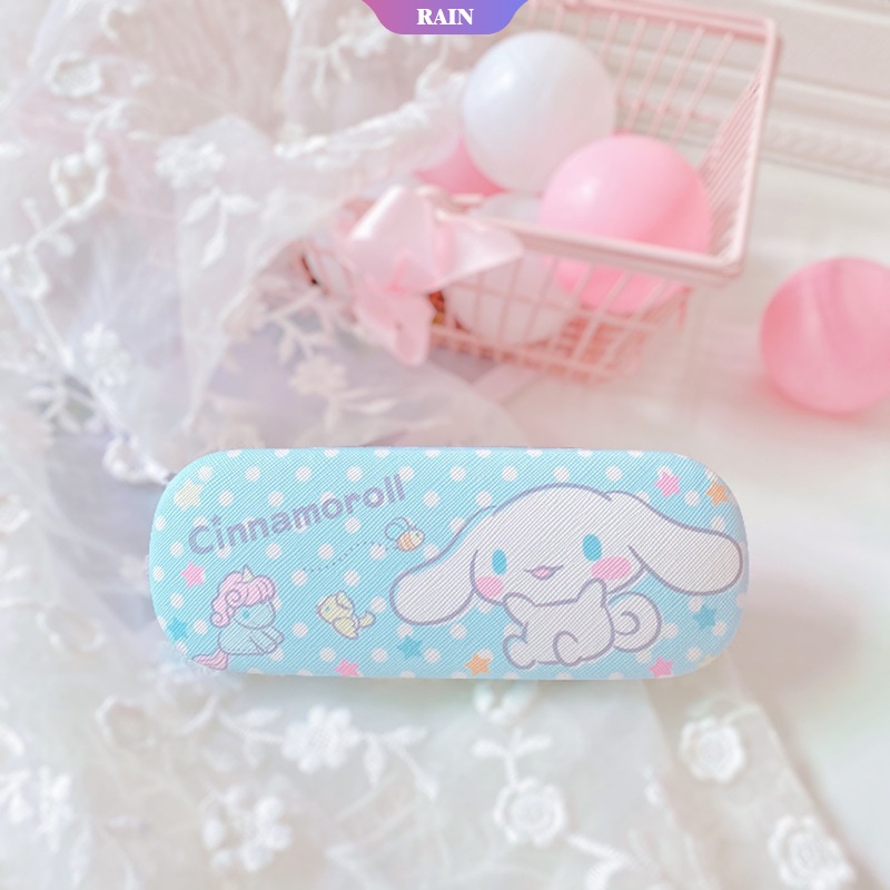SANRIO Hộp Đựng Mắt Kính Bằng Da PU Họa Tiết Hoạt Hình Cinnamoroll Kuromi Đáng Yêu Chống Rơi Vỡ