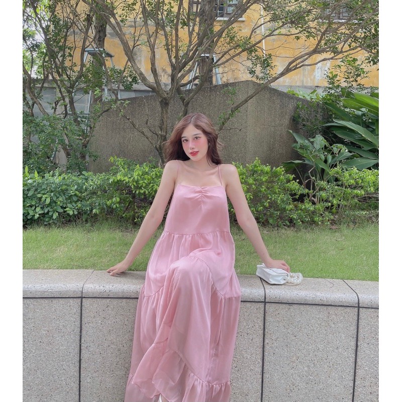 Đầm maxi 2 dây voan tơ đi biển 5 màu