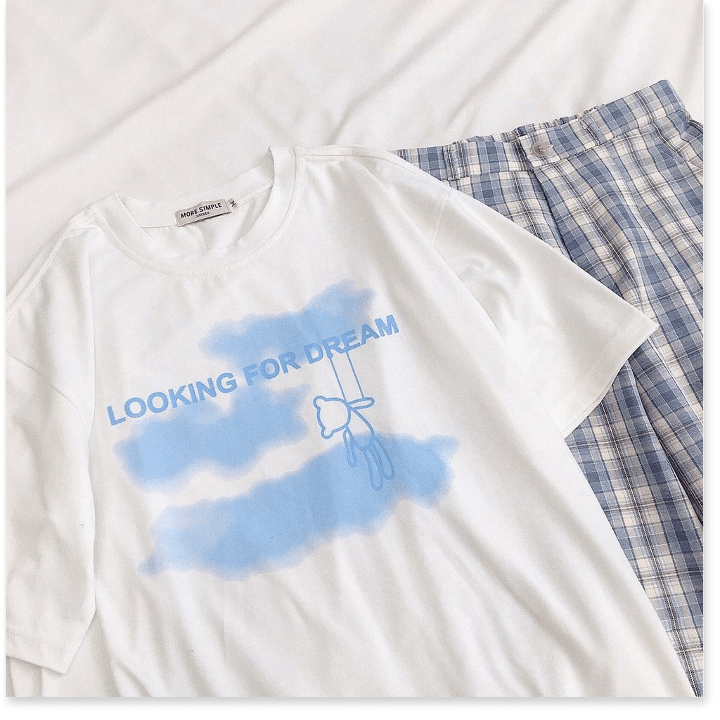 Áo Thun Tay Lỡ LOOKING FOR DREAM Form Rộng Ulzzang Unisex AQA1807 24 vuhuyenstore