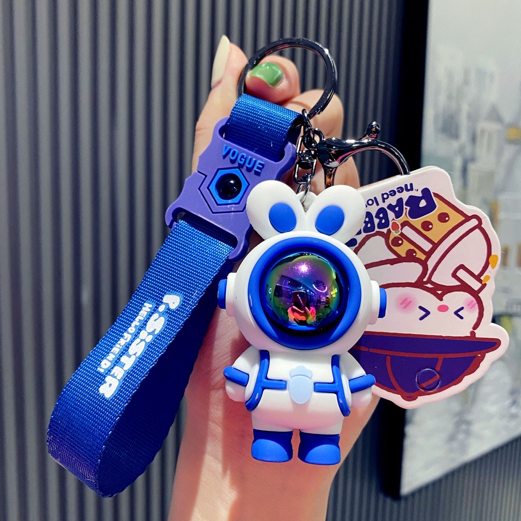 Móc Khóa Hình Thỏ Phi Hành Gia Hoạt Hình Đáng Yêu