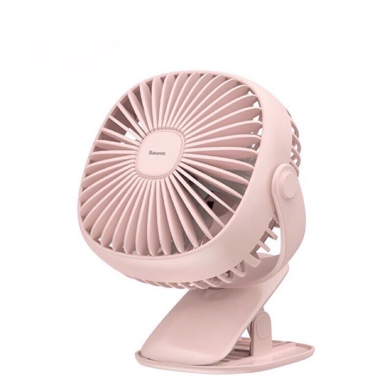 Quạt mini để bàn tích điện có đèn ngủ chính hãng Baseus