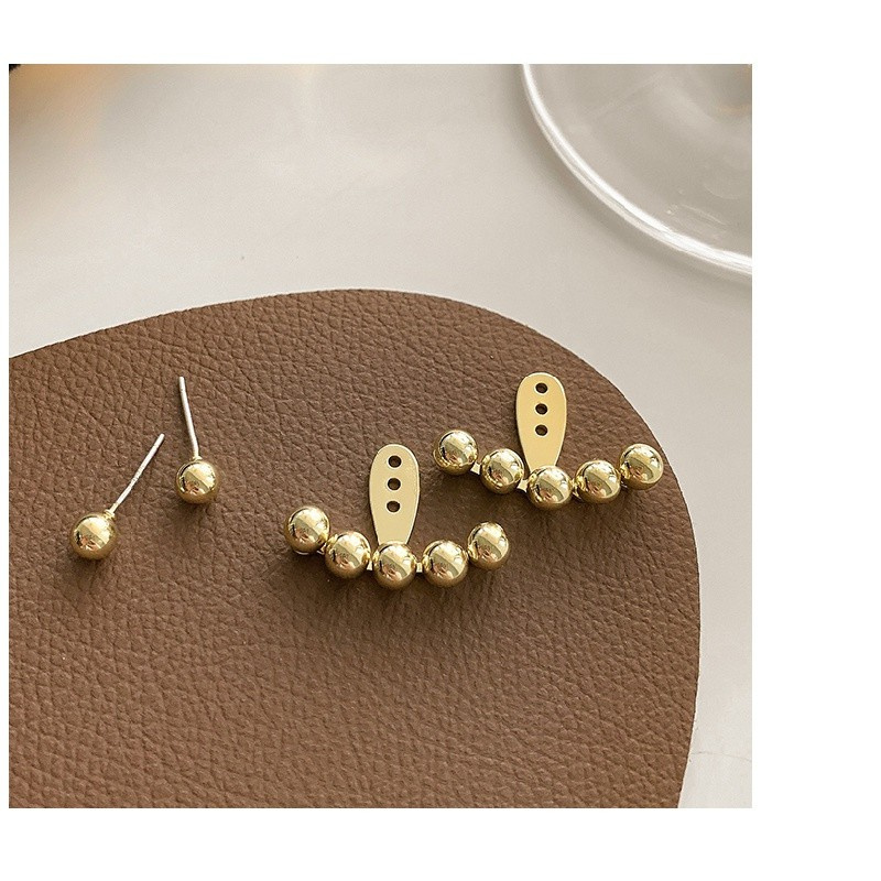 Bông tai bạc s925 hình hạt đậu đơn giản mới 2023