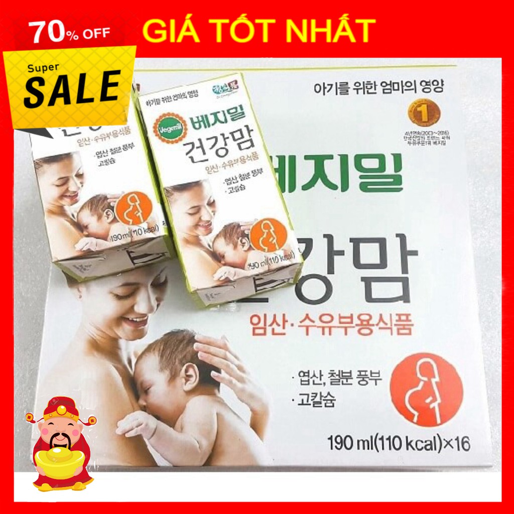 [ GIÁ TỐT NHẤT ] Sữa bầu Vegemil hàn Quốc (16 hộp 190ml) [ HÀNG CHÍNH HÃNG ]