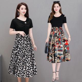 Đầm chiffon dáng chữ A cỡ lớn thời trang mùa hè 2020 cho phụ nữ trung niên
