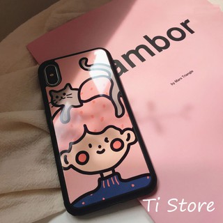 Ốp Lưng A Girl & Cat iP [ TI STORE ]