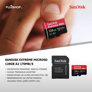 Sandisk thẻ nhớ sdhc pro a2 128gb 170mb / s micro sd 128gb 170mb/s chuyên dụng