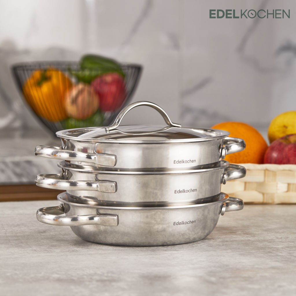 Bộ 3 nồi Inox 304 mini Edelkochen 3 lớp 16cm cao cấp