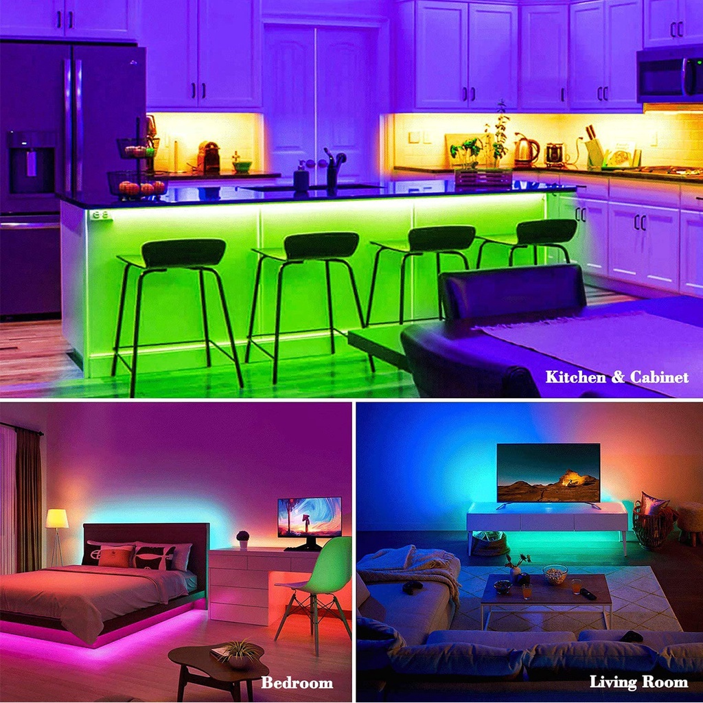 Combo 10M LED RGB Nháy Theo Nhạc, 44 Key Đổi Màu,Đèn Trang Trí,LED RGB 5050 Chống Nước ( Chơi TIK TOK)