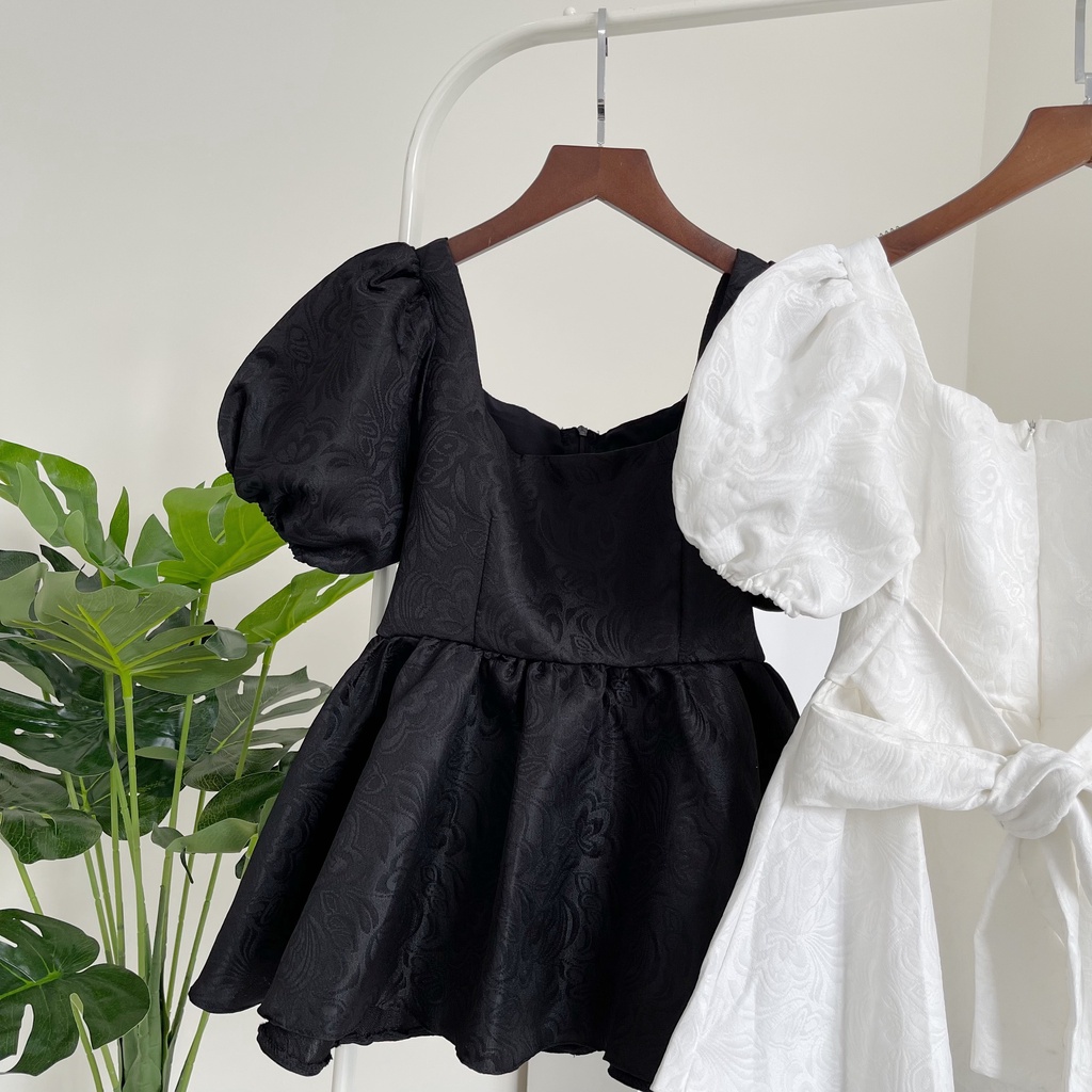 ÁO BABY DOLL NƠ LƯNG 2 MÀU TRẮNG ĐEN KRISTY DOLL TOP