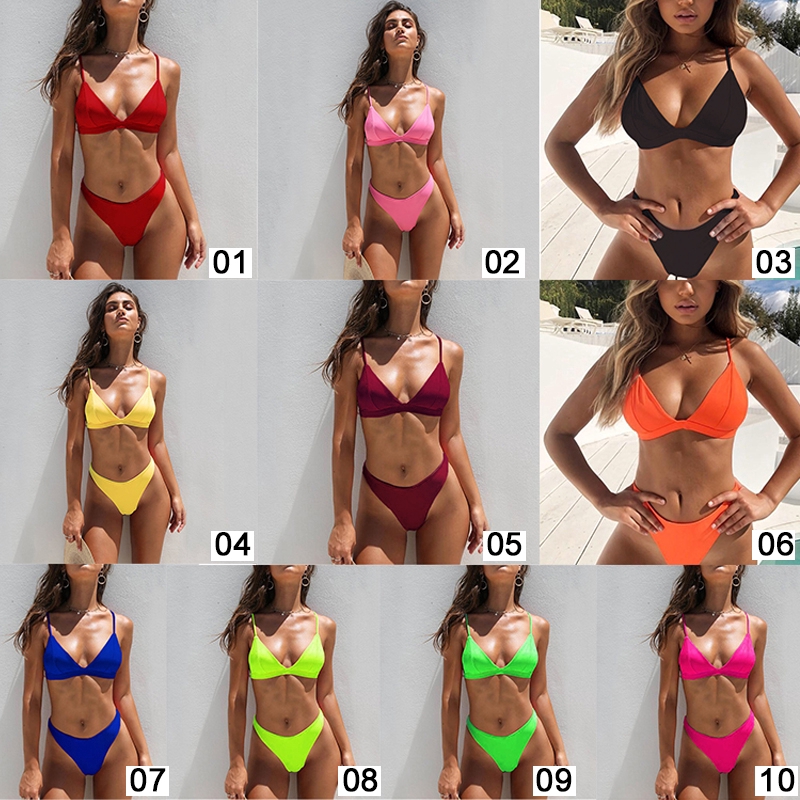 Bikini màu trơn có miếng đệm ngực gợi cảm nhiều màu sắc | BigBuy360 - bigbuy360.vn