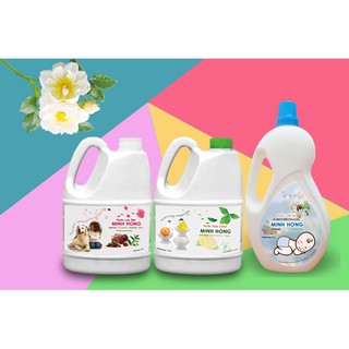 Combo nước giặt 2l , nước rửa chén 1,7l, nước lau sàn 1,7l