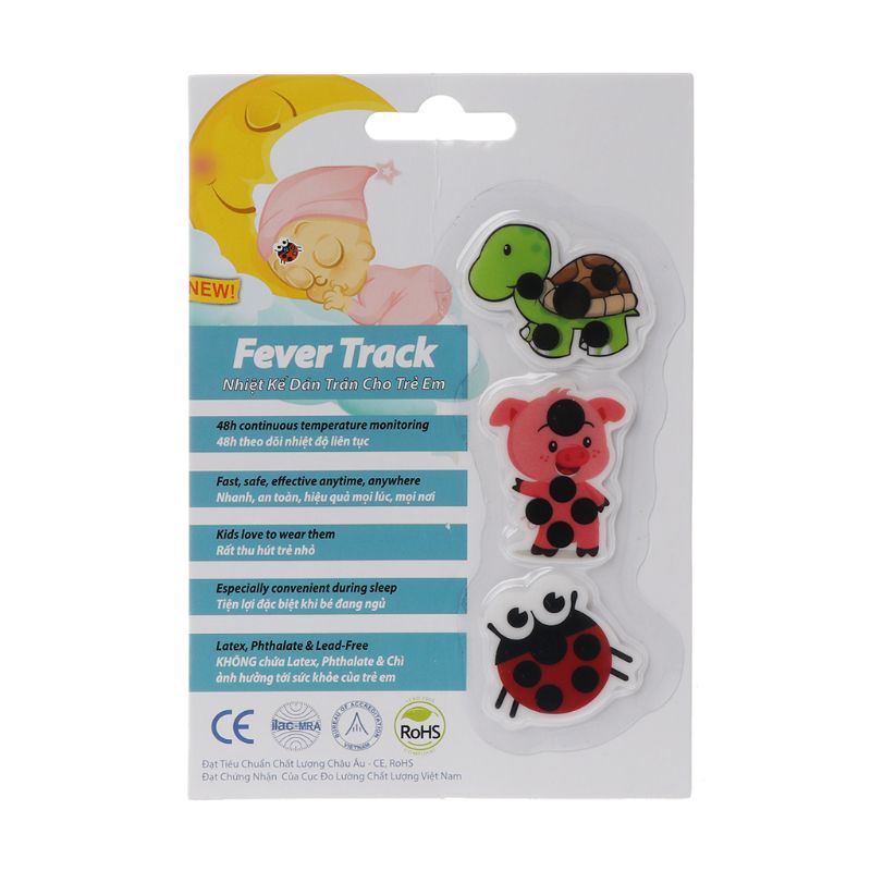 Set 3 miếng dán đo nhiệt độ cơ thể có màn hình hiển thị dành cho trẻ em