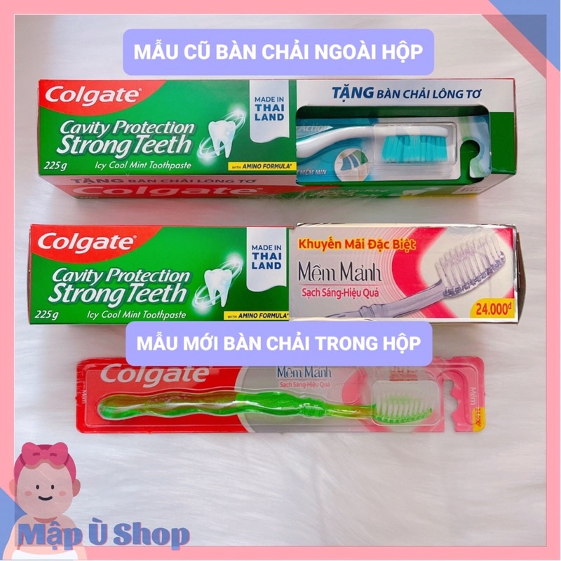 [HSD 2024] Kem đánh răng Colgate bạc hà ngừa sâu răng 225g tặng kèm bàn chải