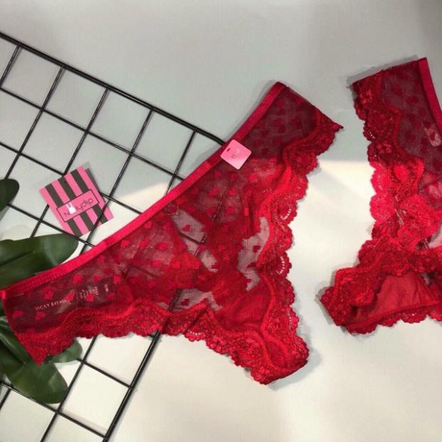 Quần lót ren lọt khe Vicky tim T03