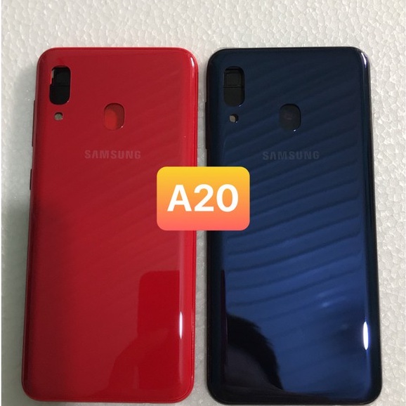 bộ vỏ samsung a20 ( gòm sườn.lưng.phím bấn. kính cam)