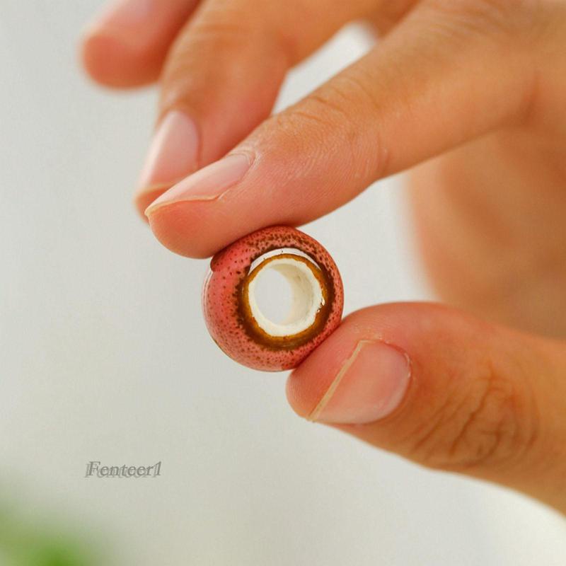 1 [Fenteer1] Set 50 Hạt Gốm Nhiều Màu Sắc Lỗ Lớn Làm Trang Sức Nhẫn Thủ Công