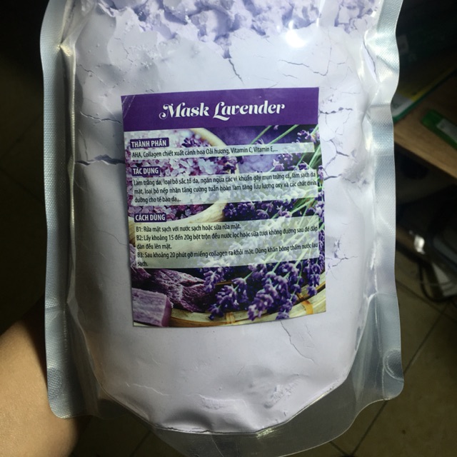 500gr Bột đắp mặt nạ Collagen Lavender (Mask dẻo hoa oải hương) HandMade