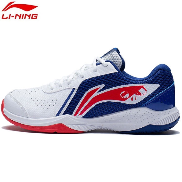 Giày cầu lông Lining chính hãng AYTS020-4 mẫu mới màu trắng xanh dành cho nam