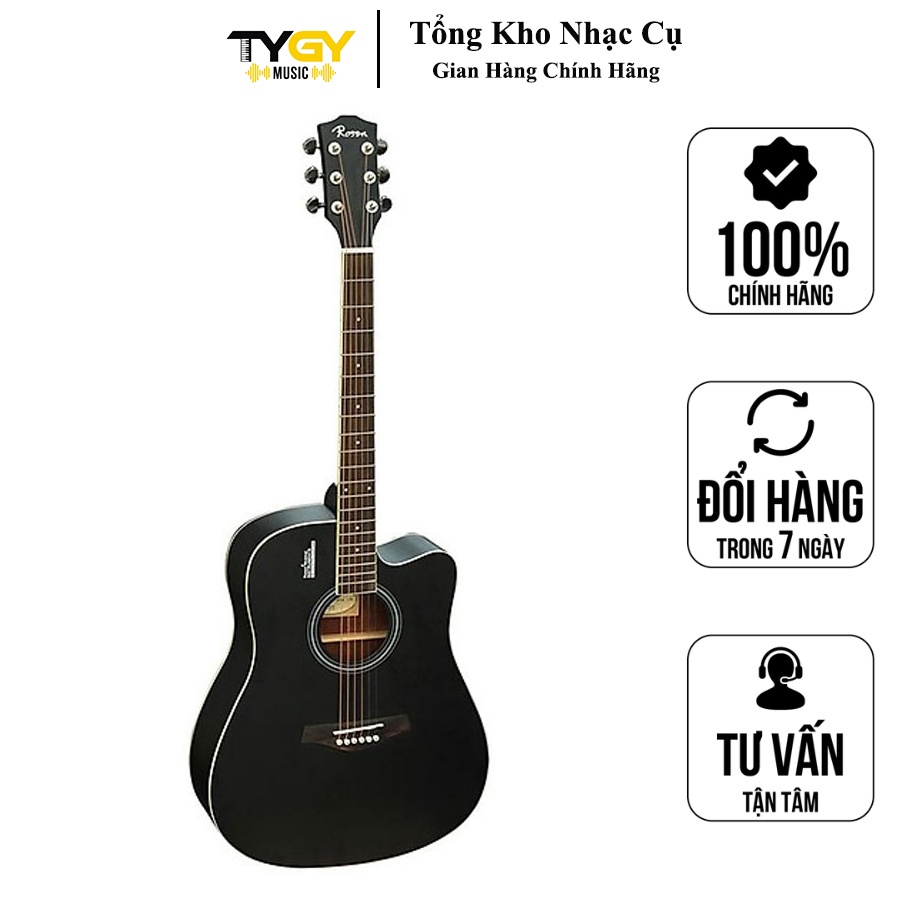 Đàn Guitar Acoustic Rosen Đen G11  -Tặng Kèm Bao đàn ,Capo,Pick