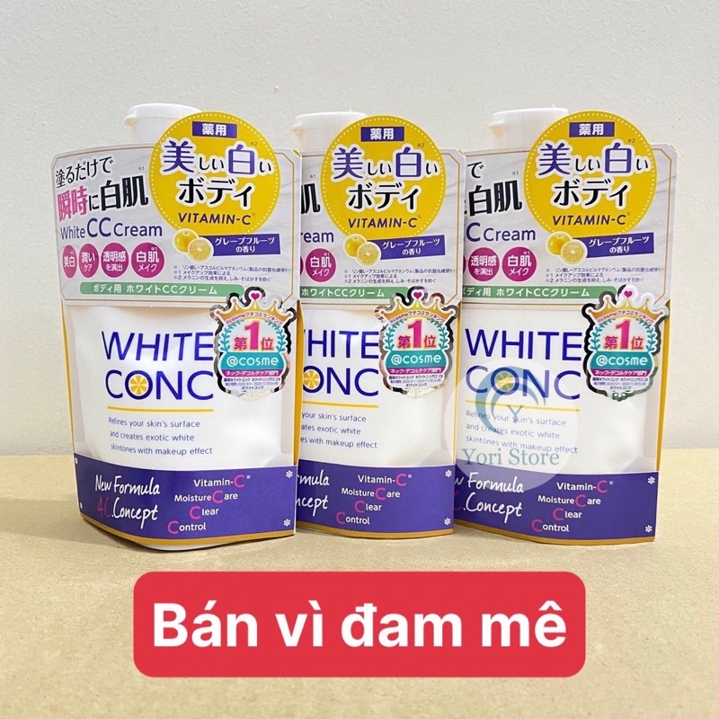 Sữa Dưỡng Thể Làm Trắng Body White Conc CC Cream Nhật Bản 200g