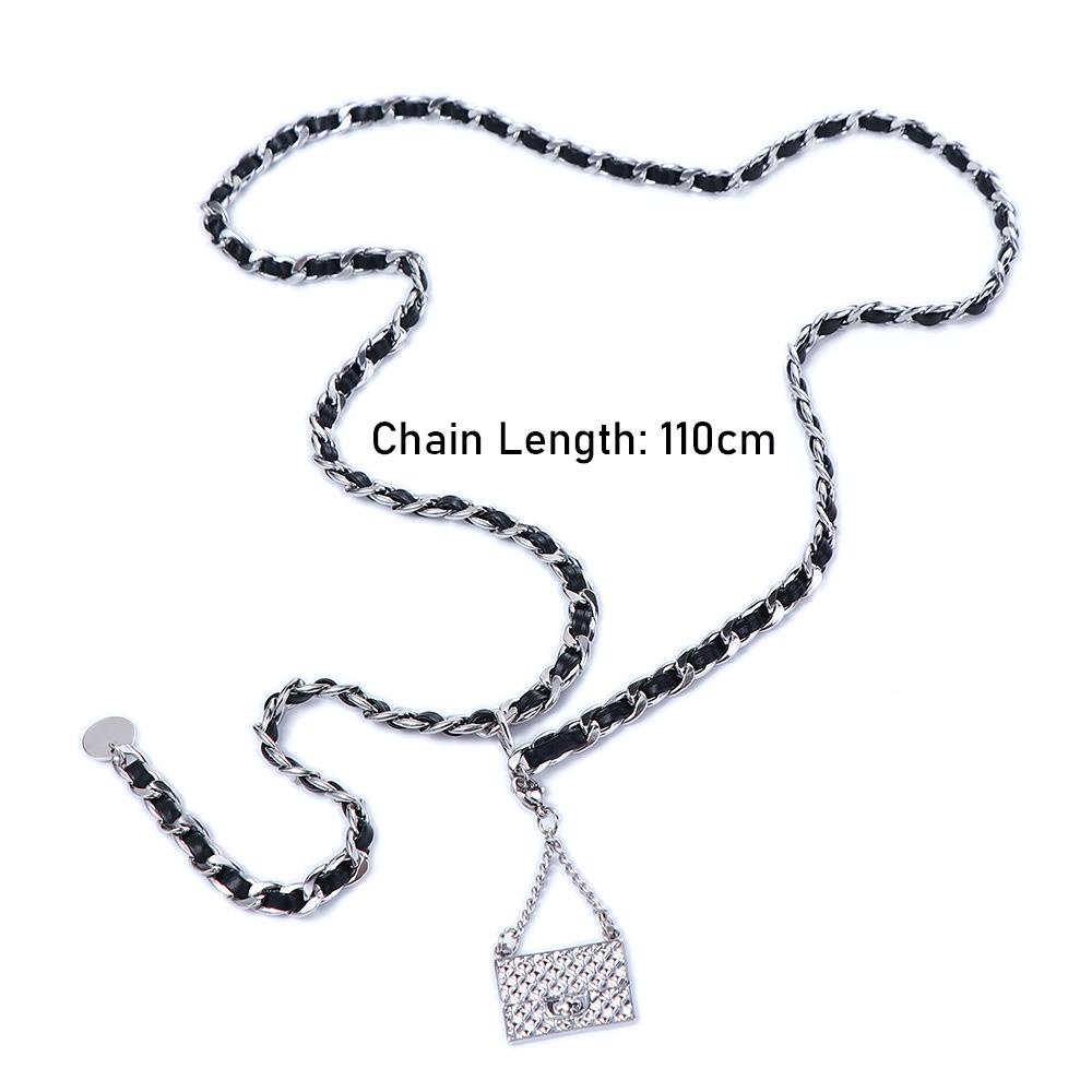 EXPEN Thắt Lưng Da PU Phối Xích Cá Tính Độc Đáo Dễ Phối Đồ