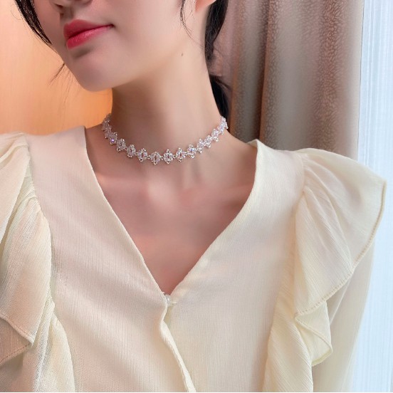 Choker đính cườm tiểu thư hàng Quảng Châu