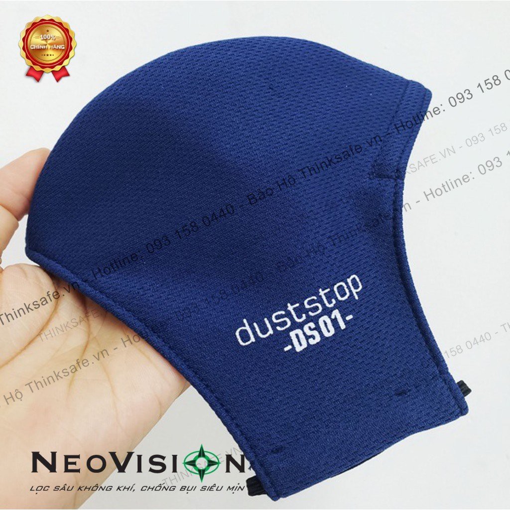 Khẩu trang vải Neovision Thinksafe, vải kháng khuẩn,không đau tai, giặt được, kiểu dáng 3d, đẹp, phòng dịch - Duststop