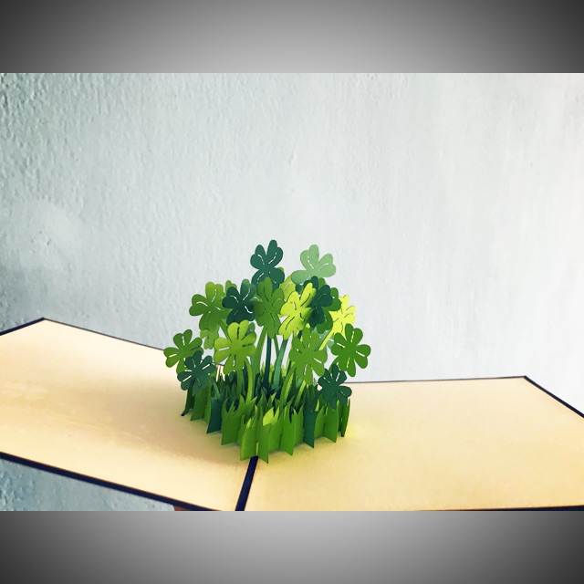 Thiệp 3d cỏ 4 lá tặng sinh nhật, cảm ơn