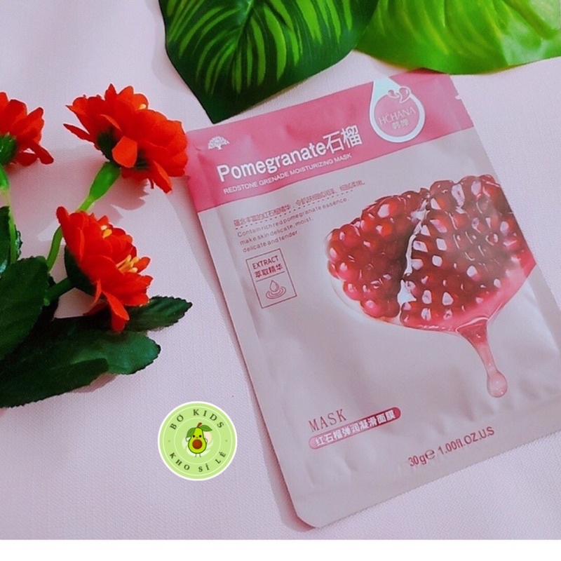 Mặt nạ giấy hoa quả dưỡng trắng da giảm mụn dưỡng ẩm dưỡng da chống lão hóa thải độc