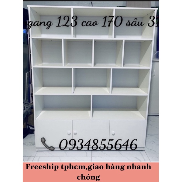 (SALE+FREESHIP TPHCM)Tủ trưng bày nhựa đài loan trắng 123x170