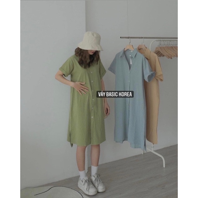 váy sơ mi basic korea (4 màu) (hàng có sẵn)