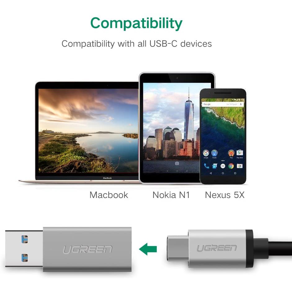Đầu chuyển USB Type C to Usb 3.0 Ugreen 30705 - Hàng chính hãng