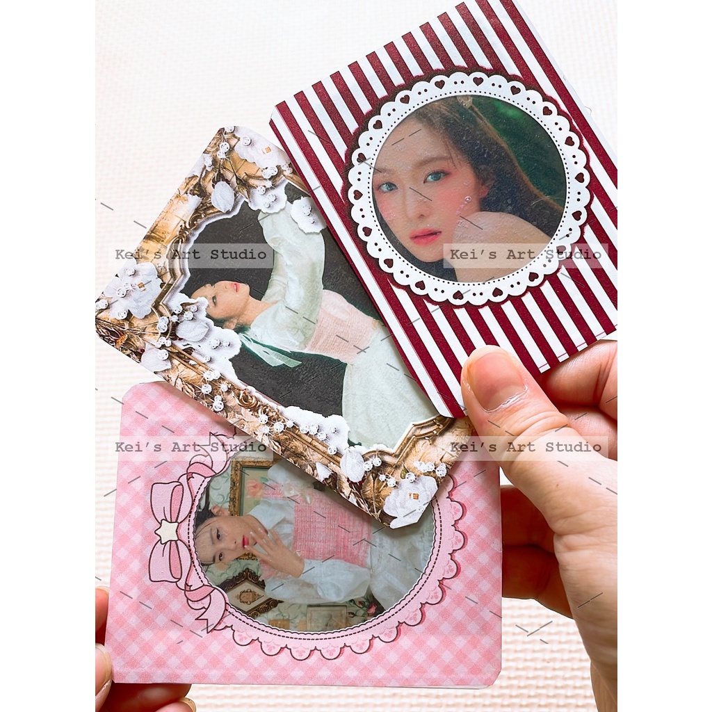 1 miếng decal trong trang trí toploader thiết kế khung viền dễ thương, vintage,..