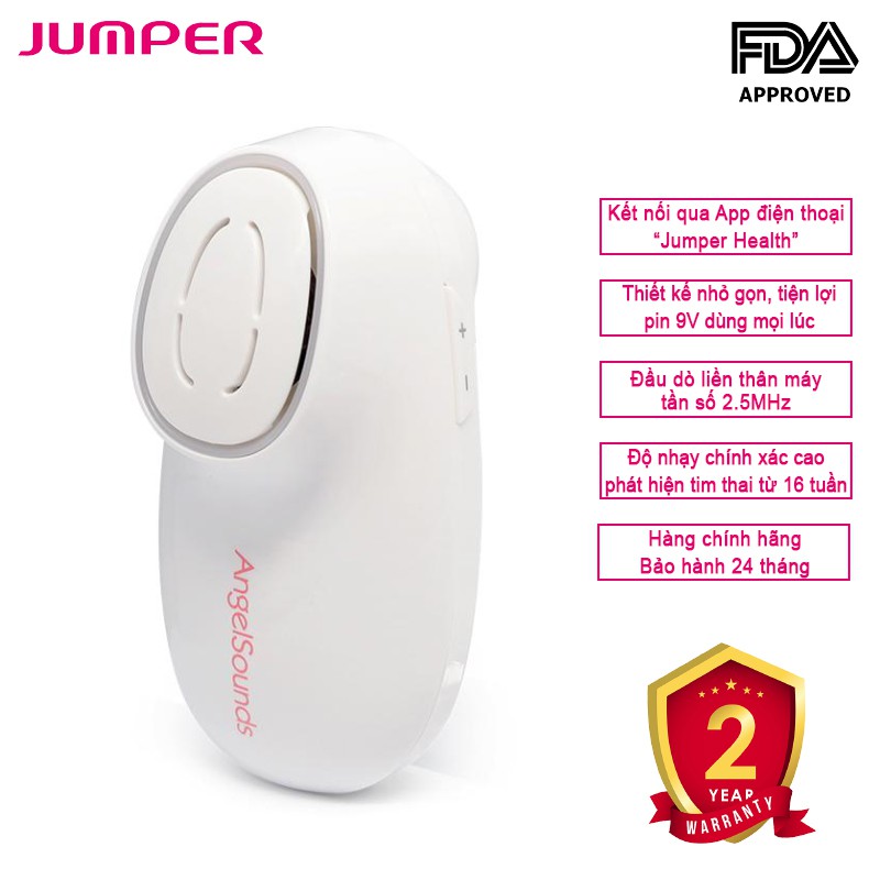 Máy đo nghe tim thai cá nhân Jumper 100S9 - Kết nối App điện thoại - Bảo hành 24 tháng