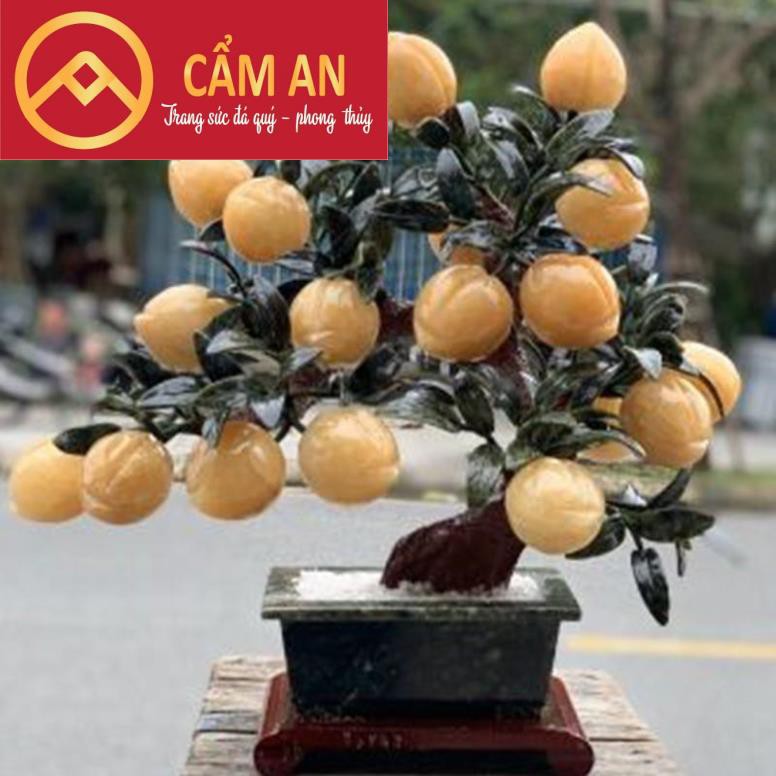 [HÀNG KIỂM ĐỊNH] Cây Đào Vàng Đá Hoàng Long Tự nhiên 18 Quả